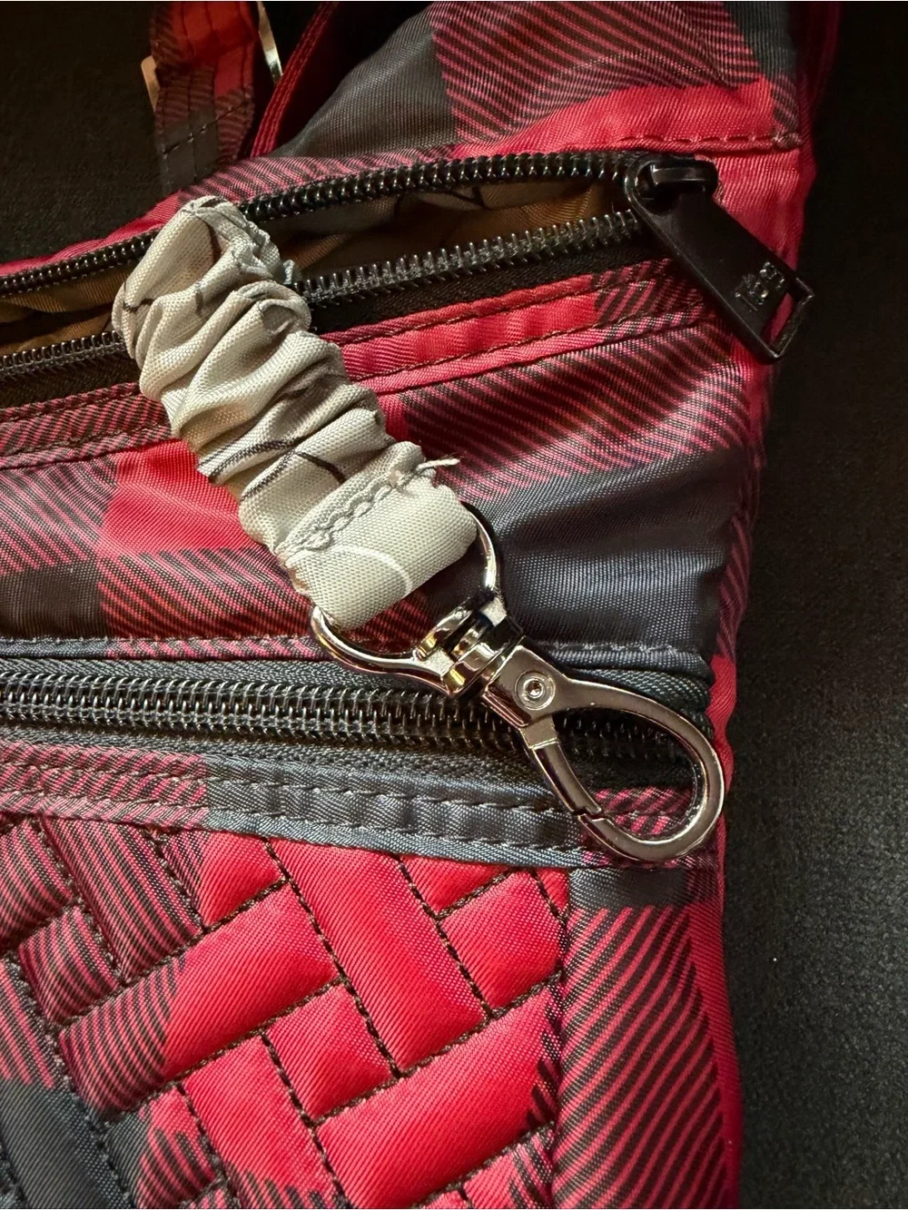 Lug Hippy 2 Crossbody Bag RFID Purse – Buffalo Check Red Black, Gray